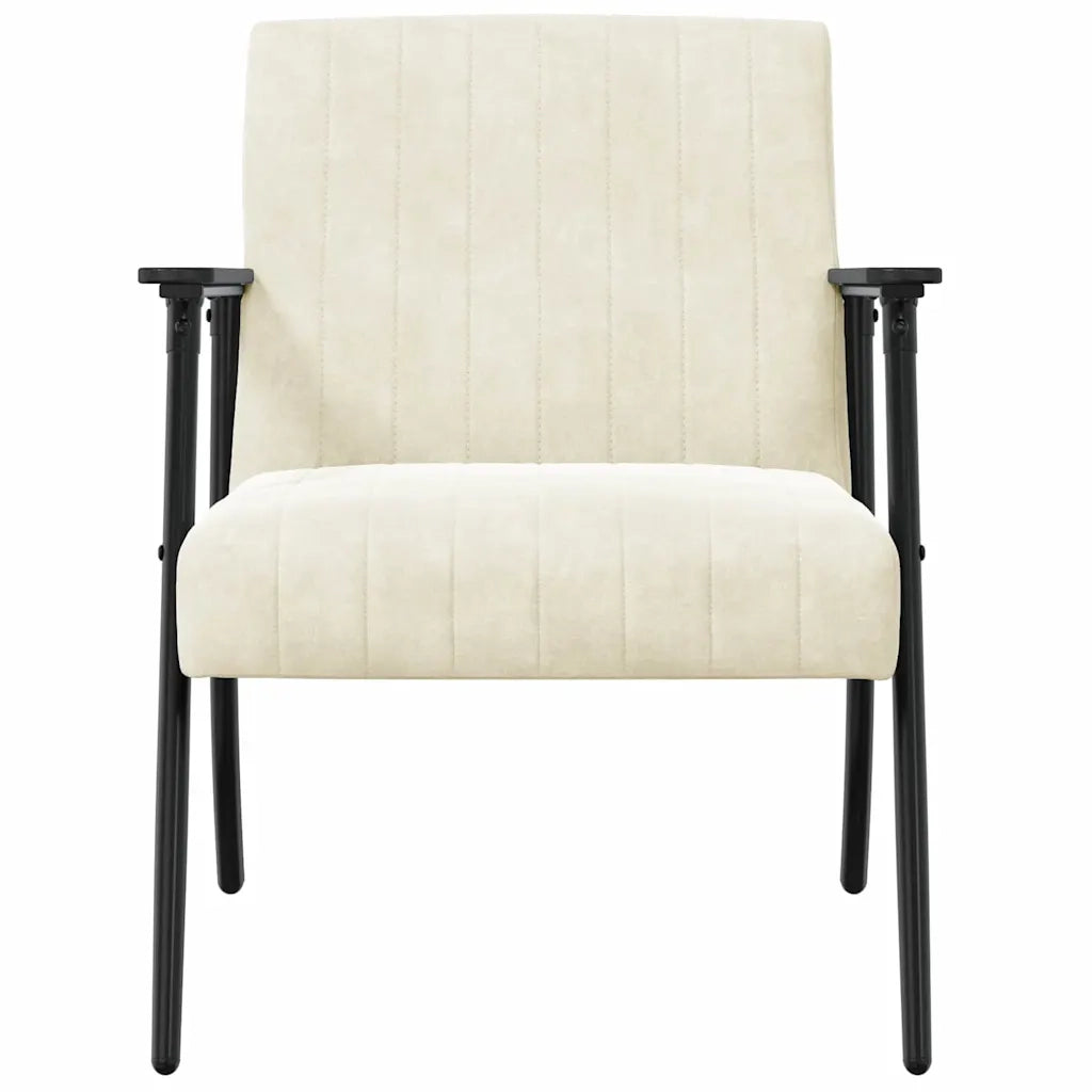 poltrona Crema 59 x 75 x 78 cm Velluto