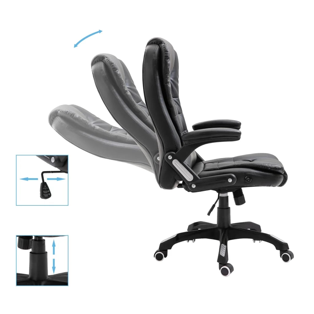Sedia da ufficio/sedia da studio/sedia per computer in similpelle nera 02_0024044