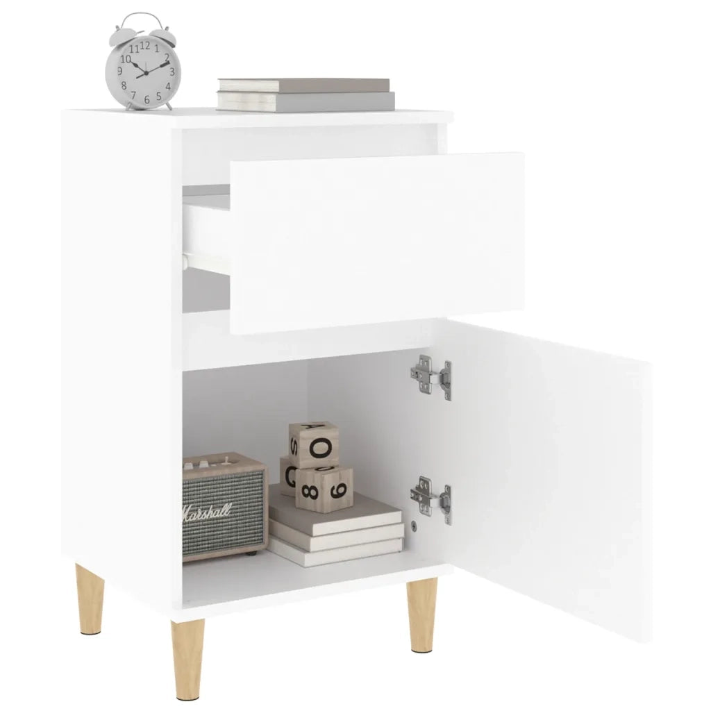 Comodino-Tavolino da notte Bianco 40x35x70 cm 618418