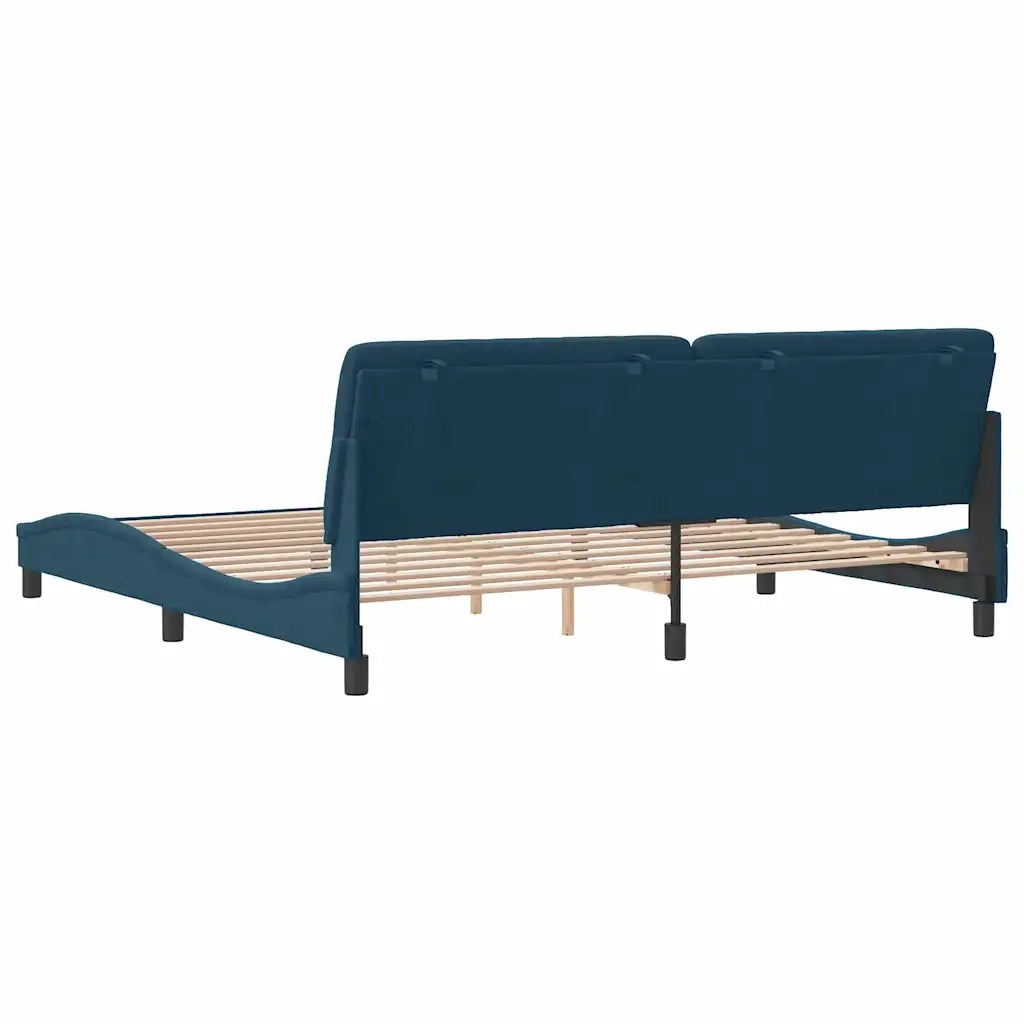 vidaXL Giroletto con Testiera Blu 200x200 cm in Velluto