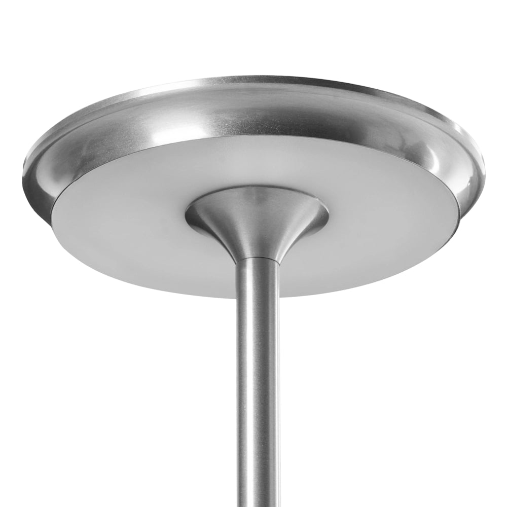 Lampada da tavolo wireless in metallo argento per interni ed esterni con porta USB C ricaricabile