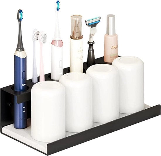 Ottimizzatore per spazzola da denti, ottimizzatore per spazzola da denti elettrica, lega di alluminio, senza fori, per spazzole da denti elettriche, apertura 35 mm (nero)