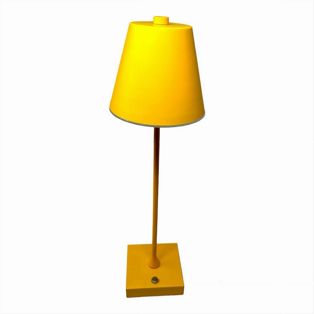 Trade Shop - Lampada Tavolo Ricaricabile Usb 10 Watt 3 Colorazione Di Luce Vari Colori D27-3c - Giallo