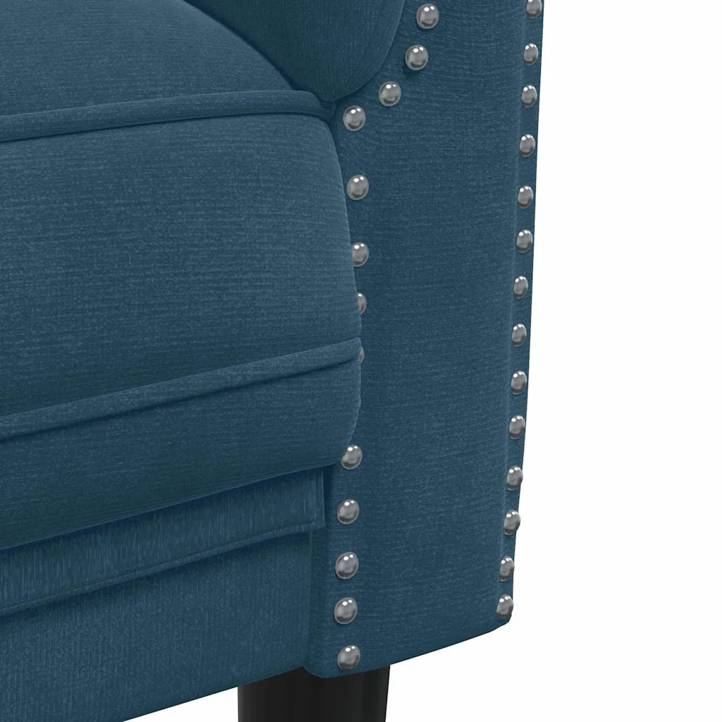 Divano | Divano da soggiorno | Sofa a 2 Posti Blu in Velluto