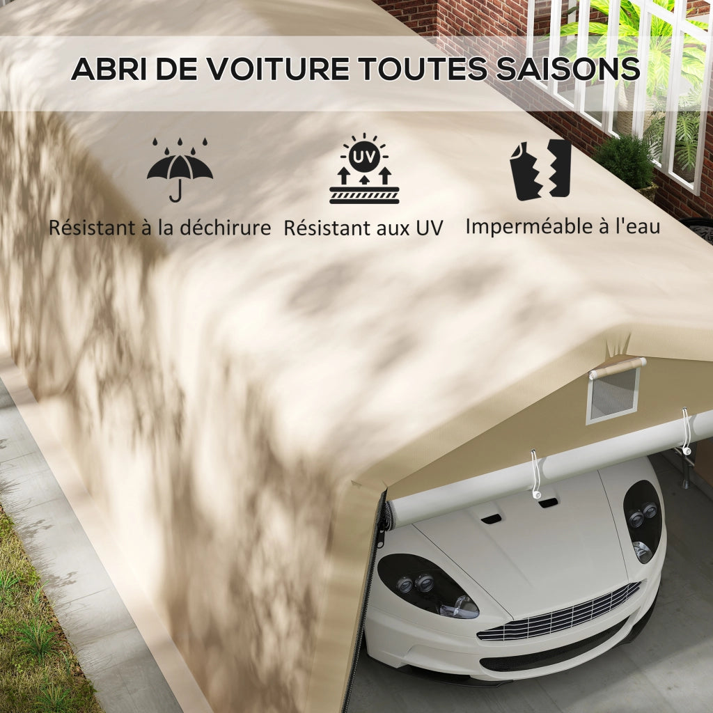 Tenda Garage Carport ¨C Minimal ¨C Grigio 6.2x3.3x2.4 m