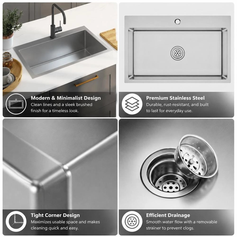 Handmade Stainless Steel Built-in Sink