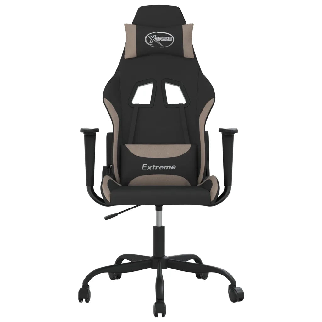 Sedia da Gaming | Sedia da e-sports Nero e Tortora in Tessuto