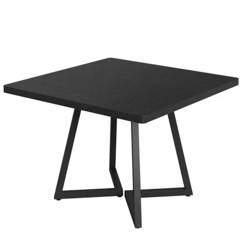 Tavolo quadrato industriale 80x80 cm in MDF e metallo nero per cucina, sala da pranzo o ufficio