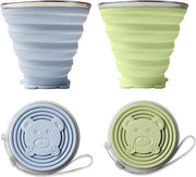 Set di Tazze di Silicone Opnebbili da 2 per Viaggi, Campeggio e Avventure all'Aperto