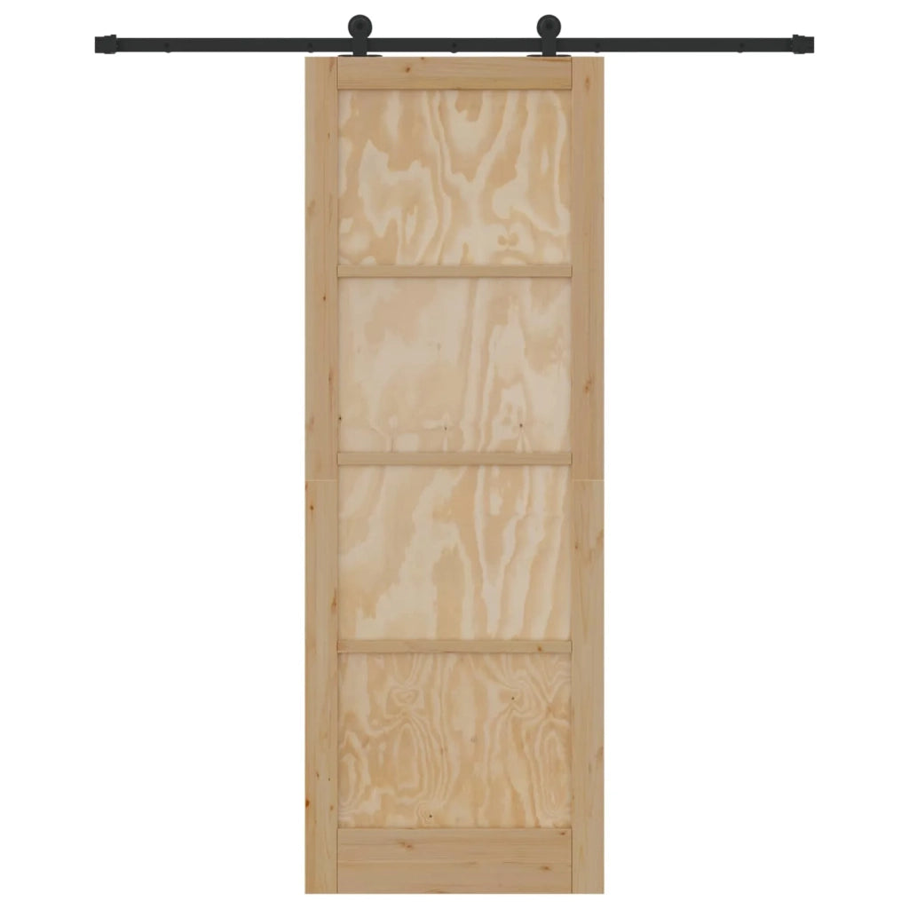Porta scorrevole Naturale e Nero 83 x 232 cm