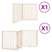 Cancelletto di sicurezza per cani con porta pieghevole 6 pannelli legno di pioppo marrone 02_0023025