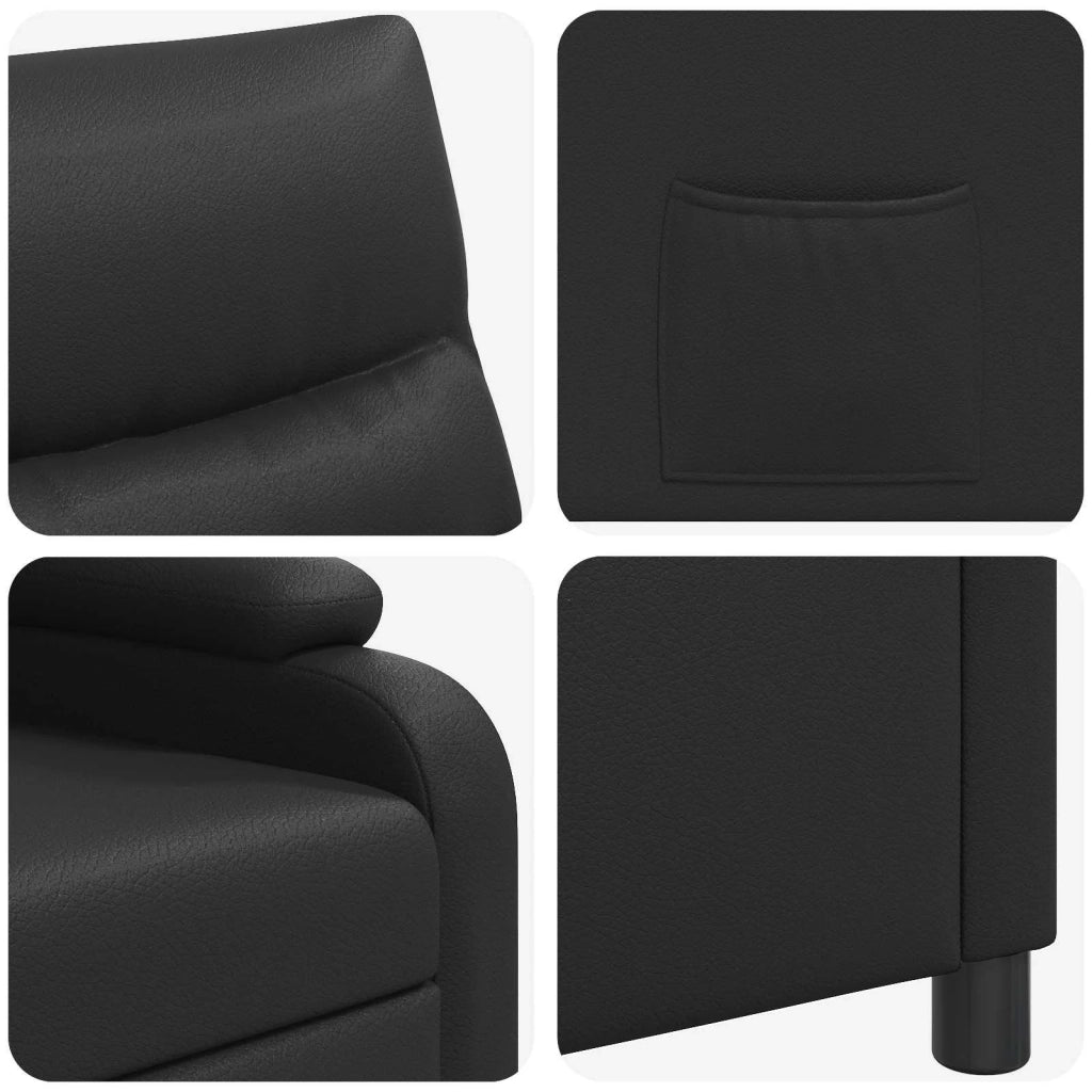 Divano Sedia-Poltrona reclinabile Nero Similpelle 603297