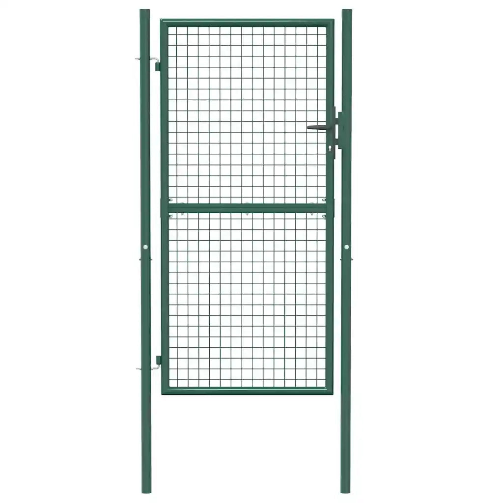 Cancello per Recinzione in Acciaio 100x175 cm Verde cod mxl 52648