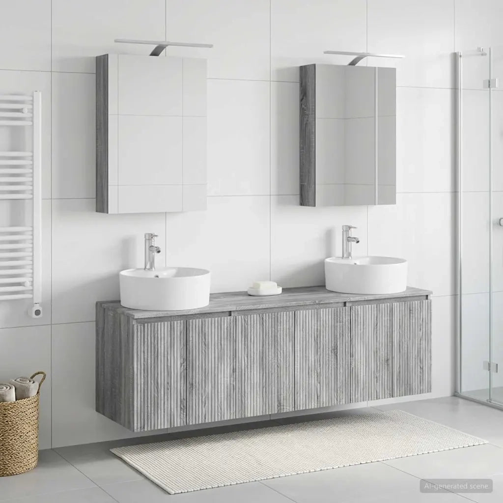 Set di Armadi da Bagno 5 pcs Sonoma grigio Legno ingegnerizzato 3406436