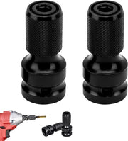 2 pezzi adattatore da 1/4 pollici a 1/2 pollici con testa a 4 facce per trapano a percussione