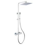 Colonna doccia attrezzata ottone cromato soffione quadro doccetta rubinetto termostatico ogomondo *** confezione 1