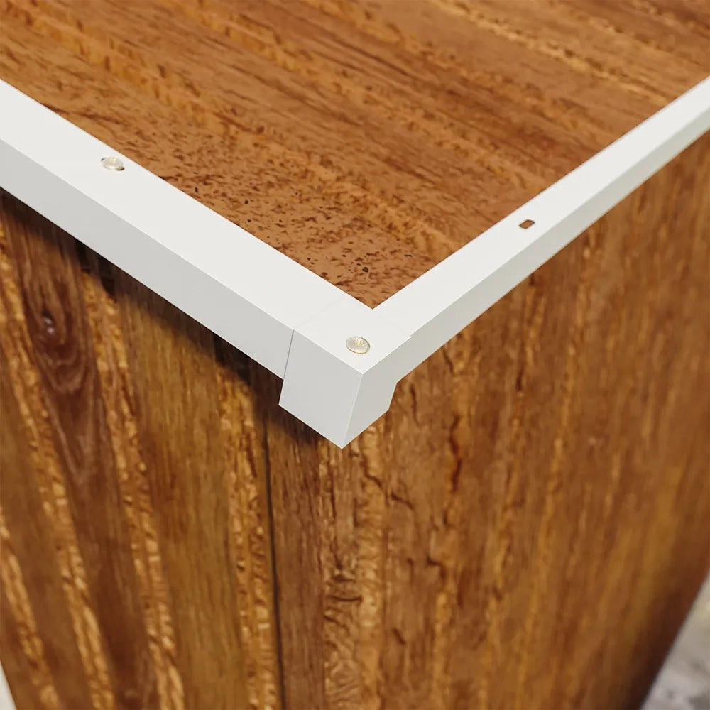 Casetta da giardino in acciaio zincato effetto legno 2,56x2,56xh2,16m - 111kg - 6,55 metri quadri