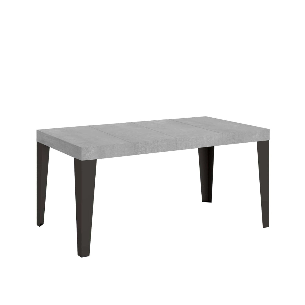 Tavolo Allungabile 130-390x90x77 cm Flame Premium Cemento Telaio Antracite