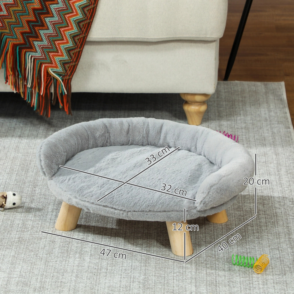 Cuccia Divanetto per Cani e Gatti Sfoderabile ¨C Minimal ¨C Grigio 47x40x20 cm