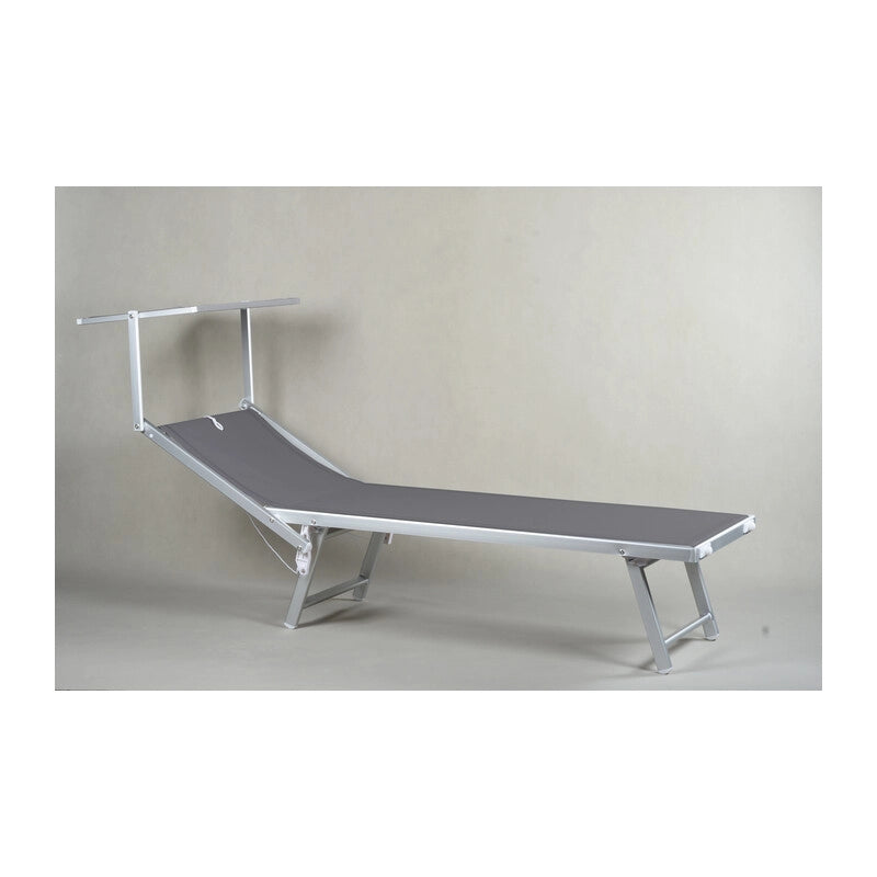 C LETTINO IN ALLUMINIO PLAYA C/PARASOLE GRIGIO- 2,0 pz