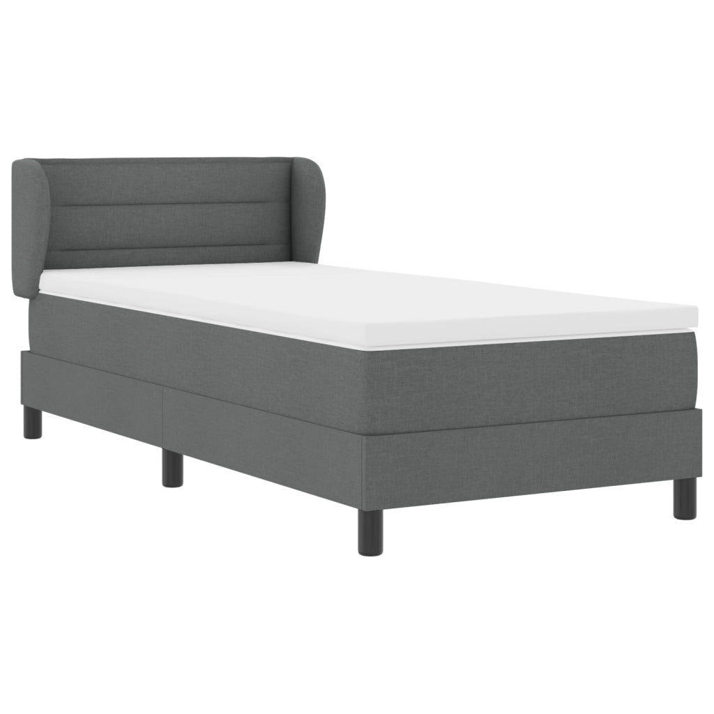 Letto a Molla con Materasso Grigio Scuro 80x200 cm Tessuto