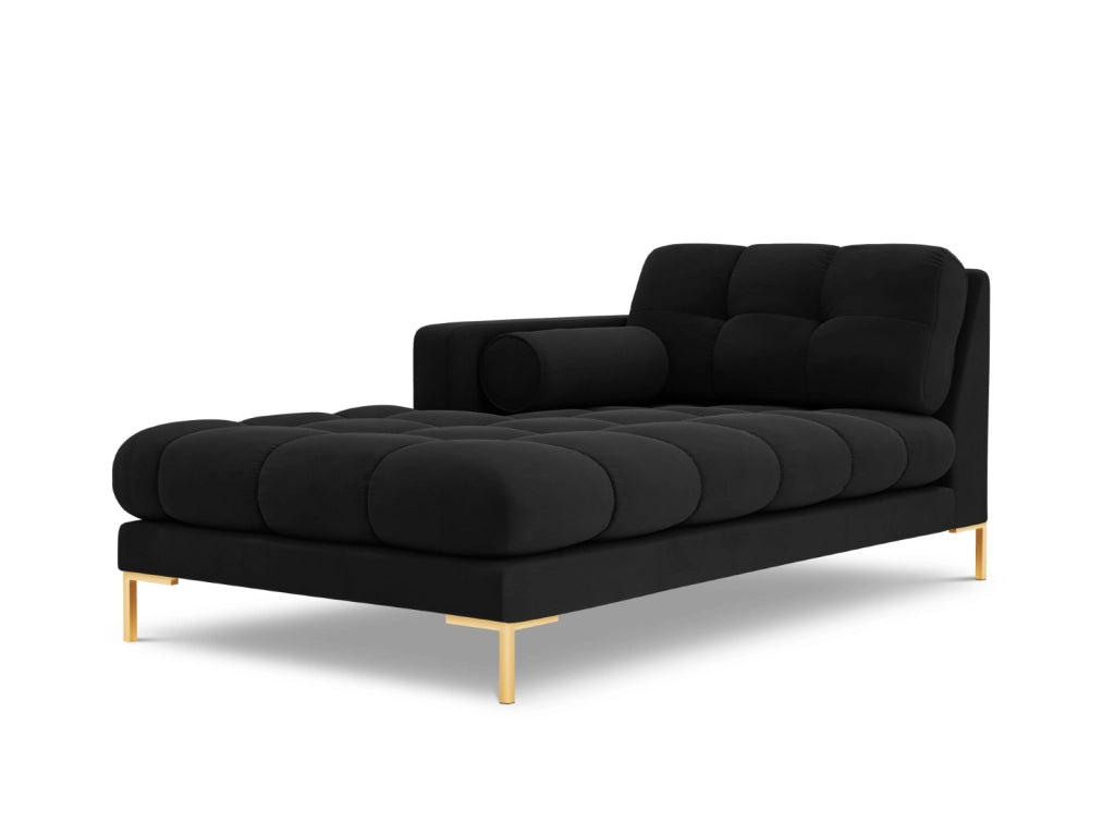 Cosmopolitan Design - Chaise longue sinistra "Bali" in velluto nero 