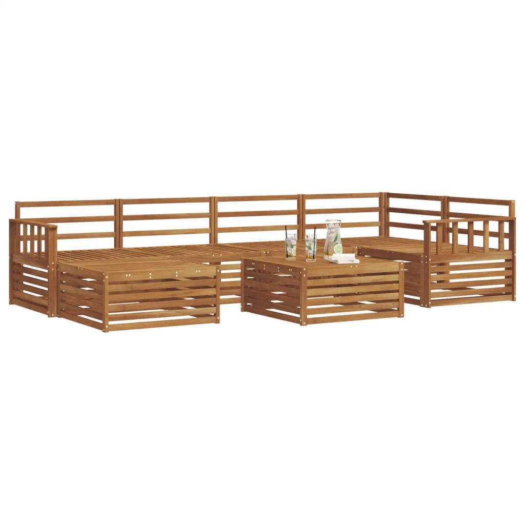 Set di divani da esterno 7 pcs Naturale