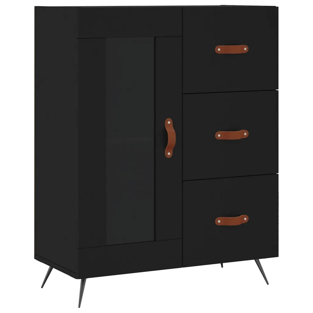 Credenza Nera 69,5x34x180 cm in Legno Multistrato 3198570