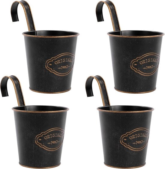 Set di 4 vasi da giardino - vasi da fiori appesi - con foro di drenaggio