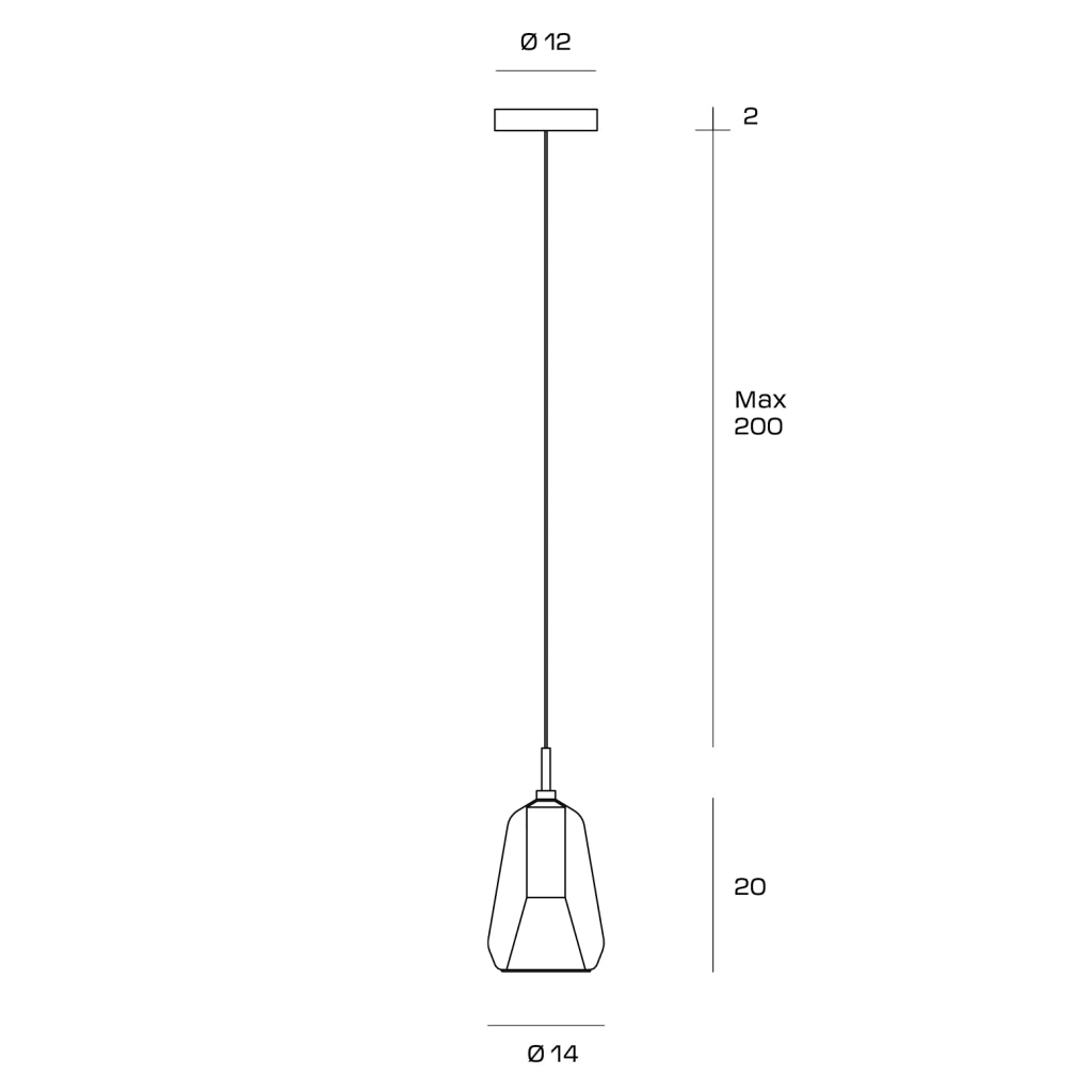 X-RAY LAMPADARIO A SOSPENSIONE 1 LUCE VETRO BOROSILICATO TRASPARENTE D.14CM ATTACCO G9 ROSONE ORO SPAZZOLATO
