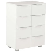 Credenza | Madia | Buffet da pranzo | Armadio da pranzo Bianco Lucido 60x35x80 cm in Legno Multistrato