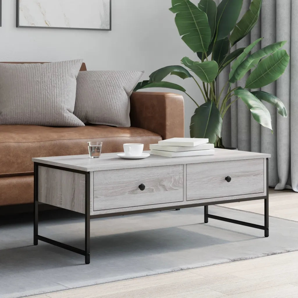 Tavolino salotto | Tavolino da caff¨¨ | Tavolino da Soggiorno Grigio Sonoma 101x49x39,5 cm Legno Multistrato