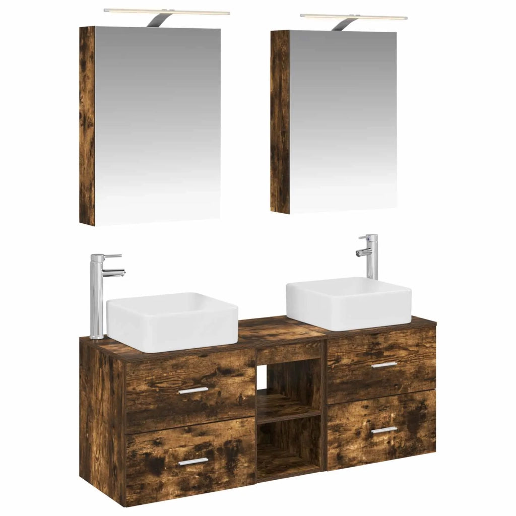 Set di mobili per il bagno 5 pcs Rovere Fumo 3406755