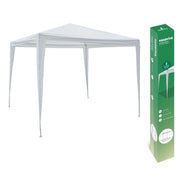 Gazebo da Giardino Smontabile in Ferro Bianco 3 x 3 Metri