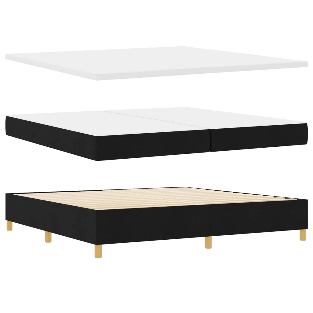 Letto a molle con materasso Nero 200 x 200 cm Tessuto 3340776