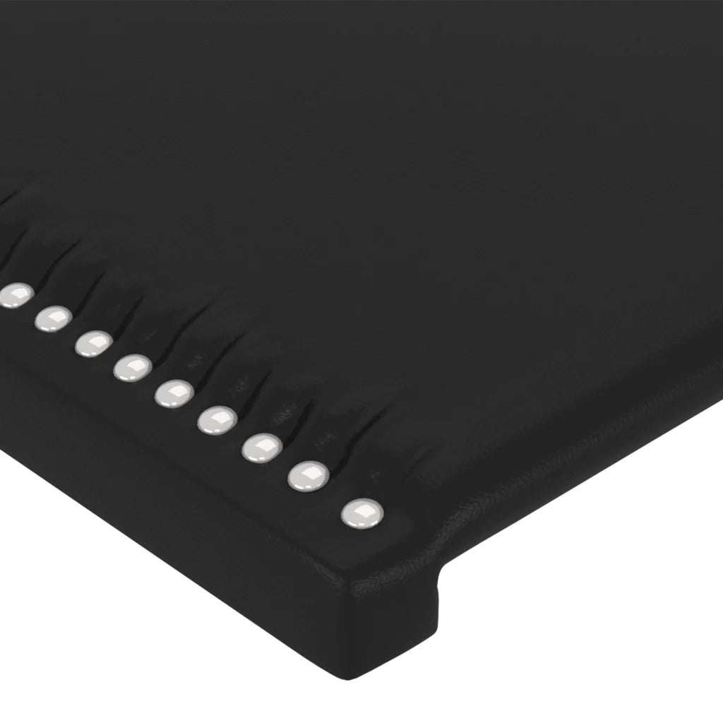 Testiera | Testata a LED Nera 100x5x118/128 cm in Similpelle