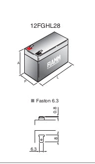 BATTERIA FIAMM 12FGHL28 (EX FGHL20722) Scarica Rapida 12V 7,2Ah