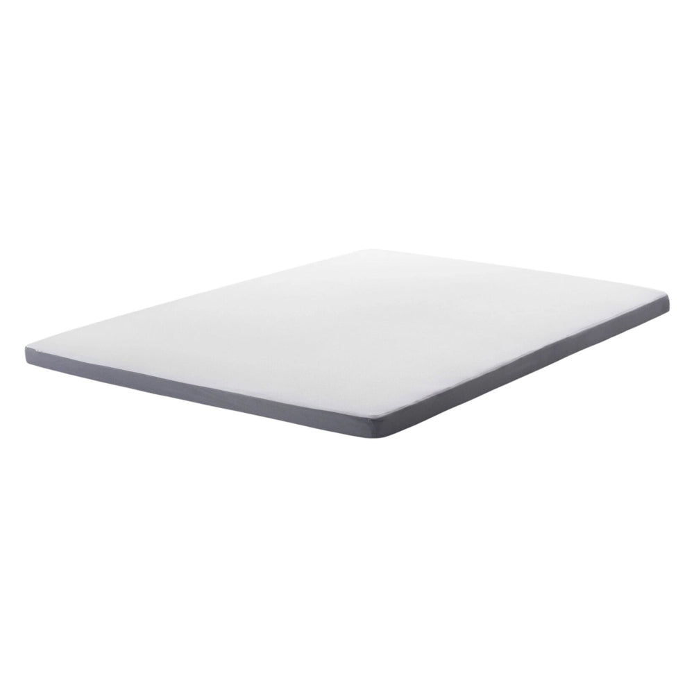 Coprimaterasso bianco con tessuto grigio matrimoniale 140 x 200 cm 6 cm di profondità