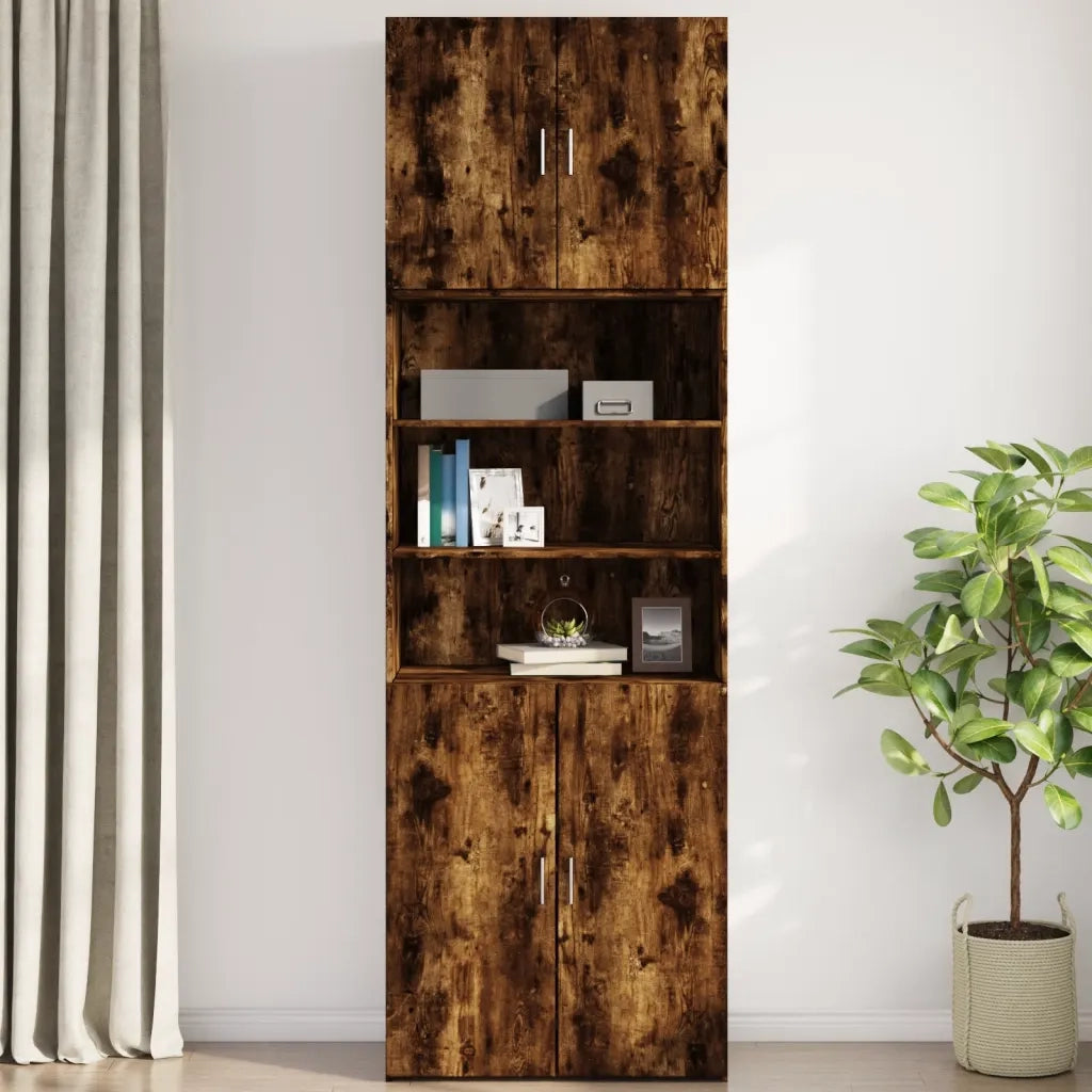 Mobile contenitore salvaspazio a parete 80 x 42,5 x 64 cm design moderno legno composito finitura rovere affumicato 02_0049503