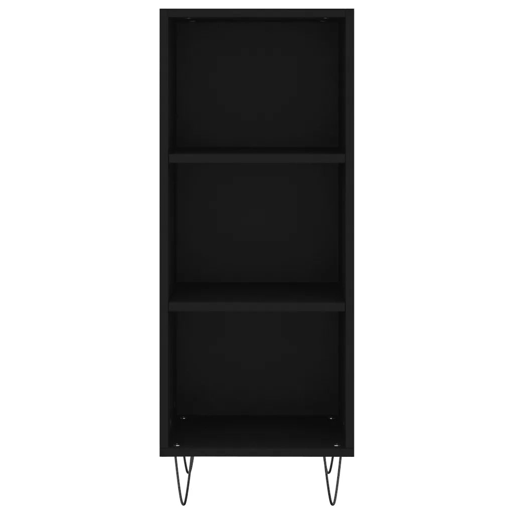 Credenza Nera 34,5x32,5x90 cm in Legno Multistrato 828725