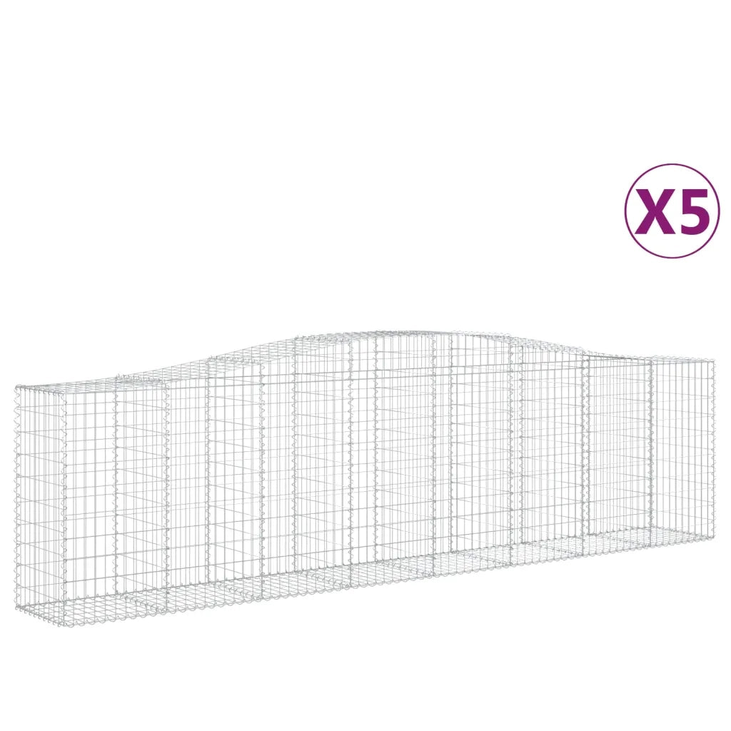 Cesti Gabbioni ad Arco 5 pz 400x50x100/120 cm Ferro Zincato 3145959