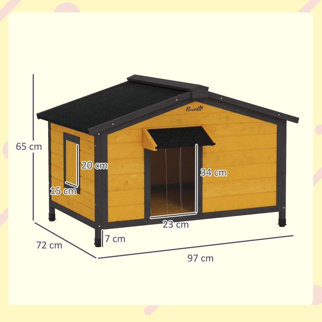Casetta per Cani Esterno con Tetto Asfaltato ¨C zephmum ¨C Legno Naturale 97x72x65 cm
