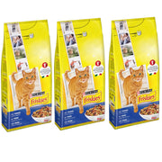 Multipack da 3 friskies purina croccantini per gatti adulti tonno e verdure 2 kg cad