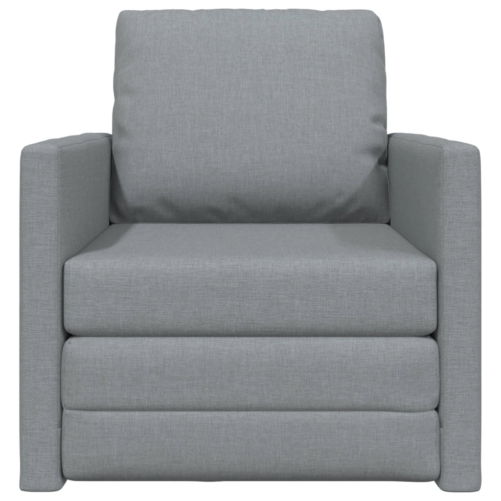 Divano Letto a Terra 2-in-1 Grigio Chiaro 74x77x81 cm Tessuto