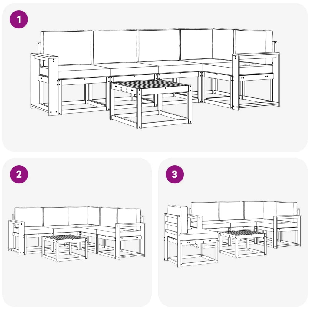 Set di divani da esterno 6 pz Bianco e Antracite 3387671