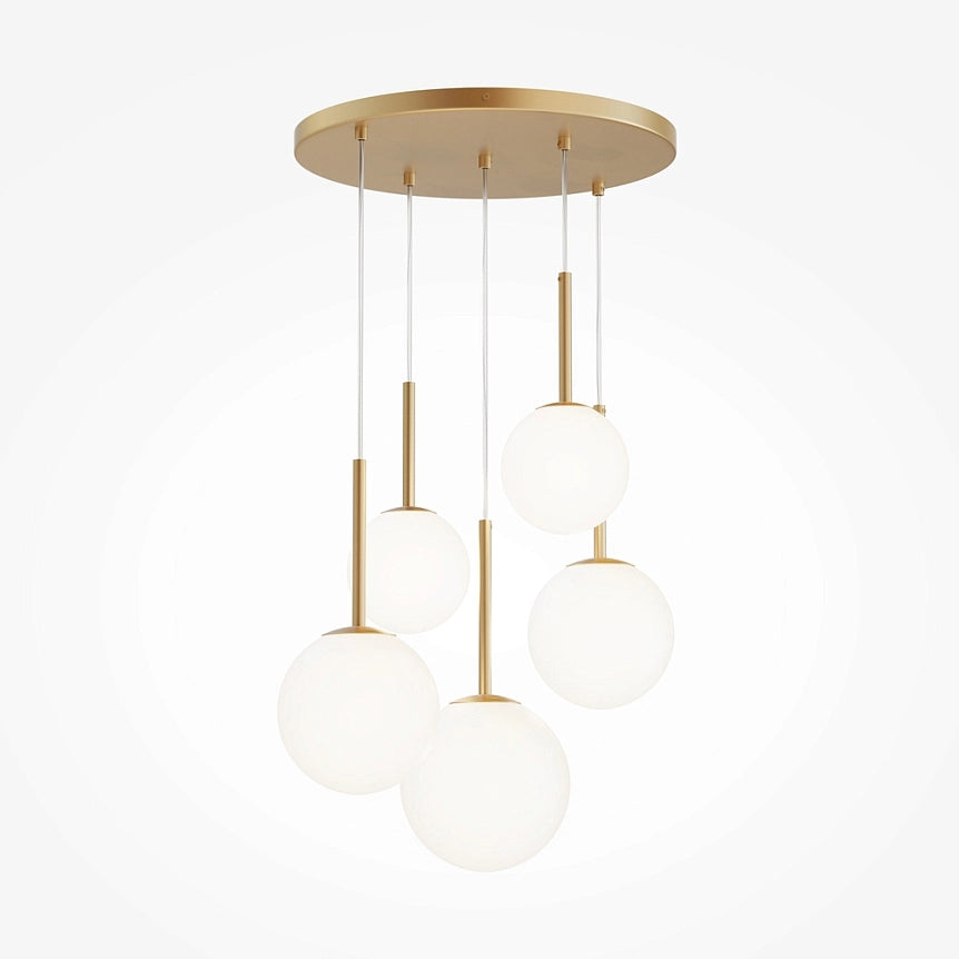 Maytoni Lampadario moderno Basic Form 5 luci E14 oro metallo vetro