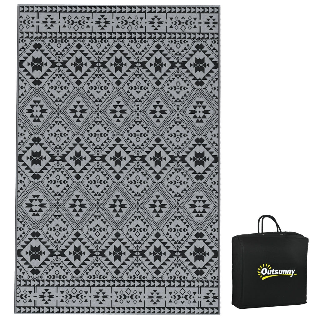 Tappeto da Esterno Reversibile ¨C zephmum ¨C 182x274cm, Nero/Grigio