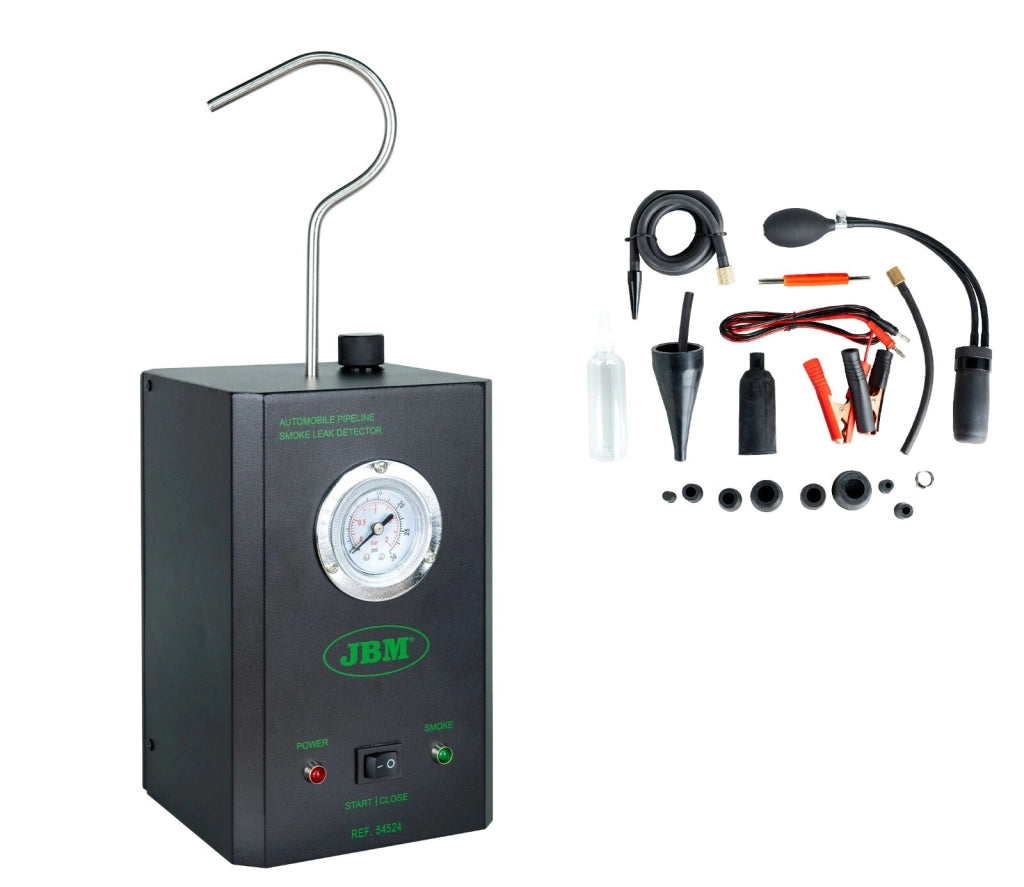 Rilevatore fughe fumo auto EVAP 8 L min Tester perdite sistema diagnosi JBM 54524 professionale per tutte marche incluso accessori confezione originale spedizione Italia UE