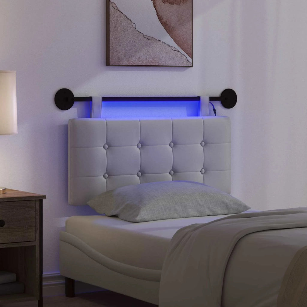 Testiera sospesa Con luce LED Bianco Similpelle 3424364