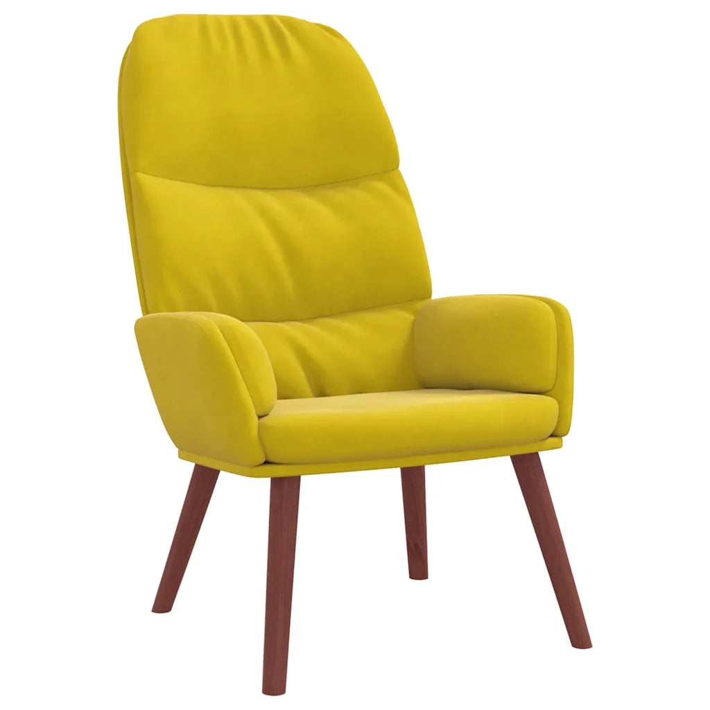 Poltrona Relax con Poggiapiedi Giallo in Velluto 3315123